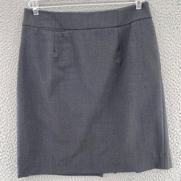 Calvin Klein Skirt Womens 6 Gray Stretch Pencil Straight Above Knee Office Work - Picture 1 of 10